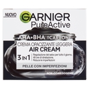 Garnier PureActive Air Cream AHA+BHA con Carbone - Crema Opacizzante Leggera 50 ml